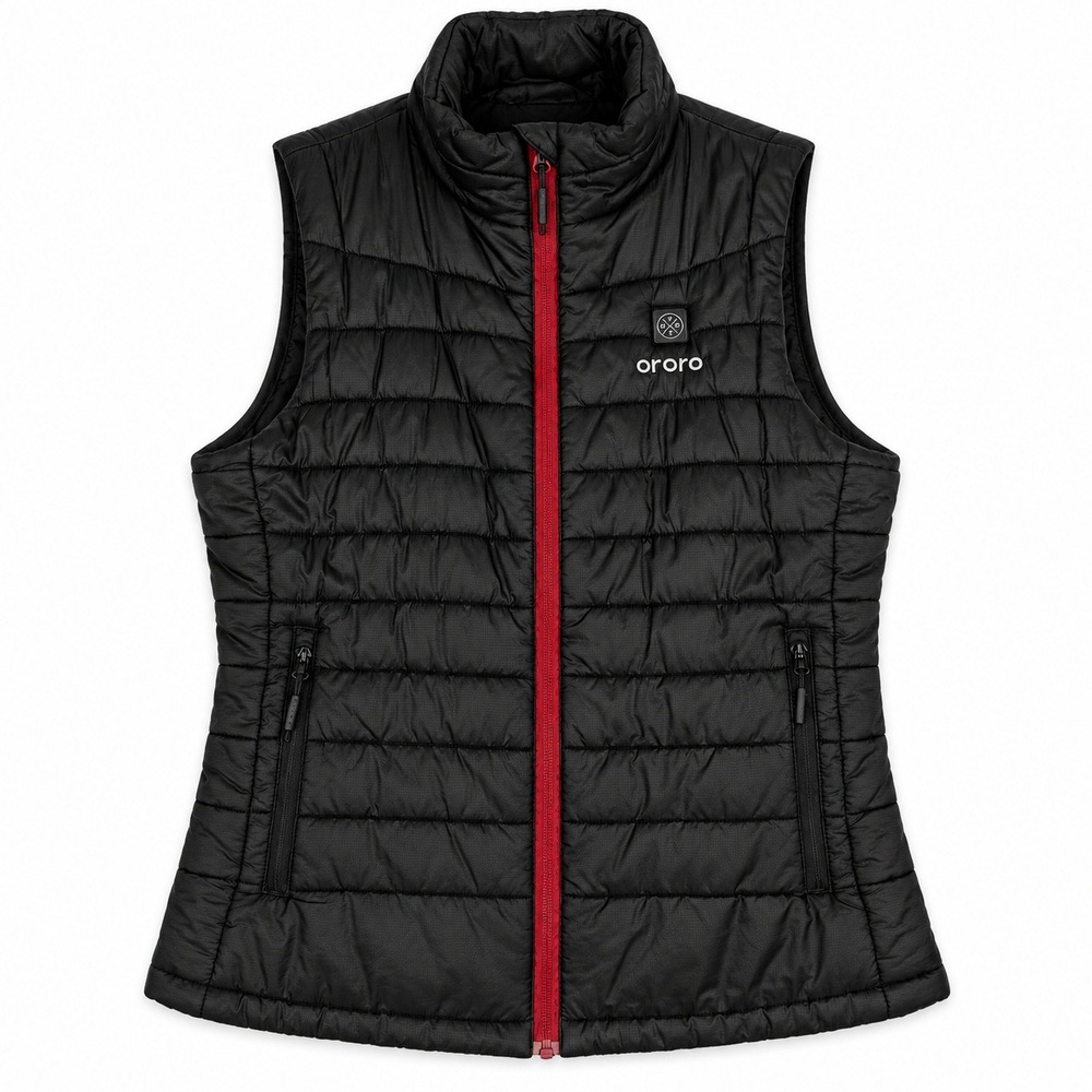 Ororo Heated Puffer Vest Womens Medium Black Quilted Full Zip Sleeveless Jacket